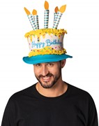 Rasta Imposta Yellow and Blue Birthday Cake Hat Costume, Adult One Size 1292
