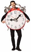 Rasta Imposta Retro Alarm Clock w. Bell Halloween Costume, Adult One Size GCR1689