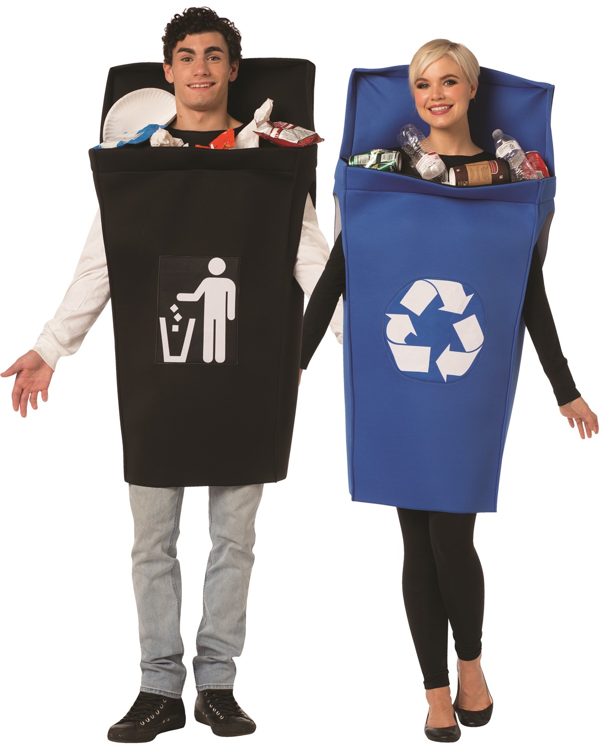 Rasta Imposta Trash Can & Recycle Can Couples Halloween Costume, Adult One Size 10126
