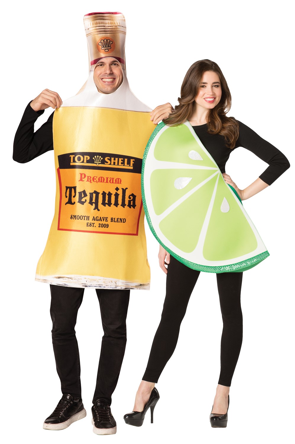 Tequila Bottle And Lime Slice Couple Costume Siesta Rasta Imposta