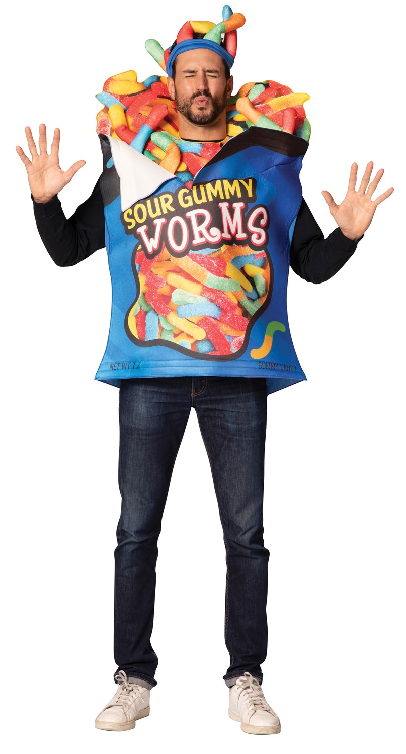 Rasta Imposta Sour Gummy Worms Costume, Adult One Size 2004