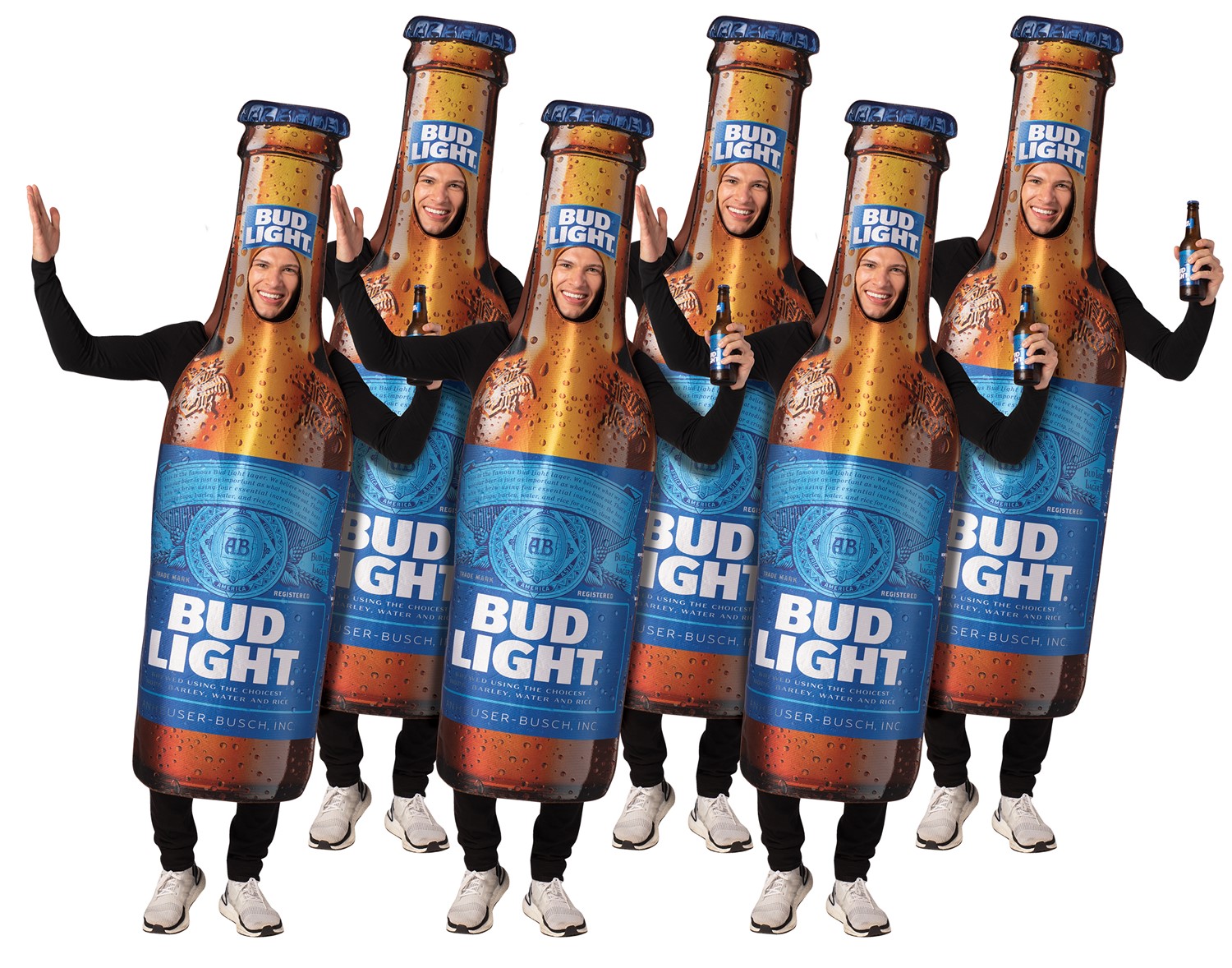 Rasta Imposta Bud Light Beer Bottle 6 Pack Group Costume, Adult One Size 10186