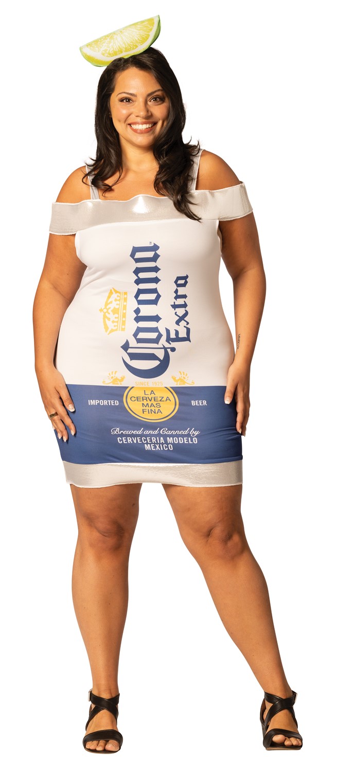 Rasta Imposta Corona Extra Beer Dress Halloween Costume, Women's Size L-XL (14-16) R1404-LXL