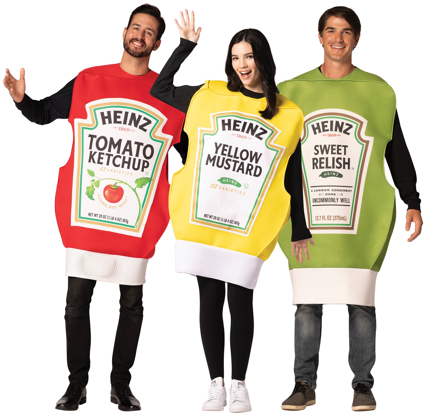 Heinz 3 Pack Ketchup Mustard Relish Group Costume Sauce Rasta Imposta