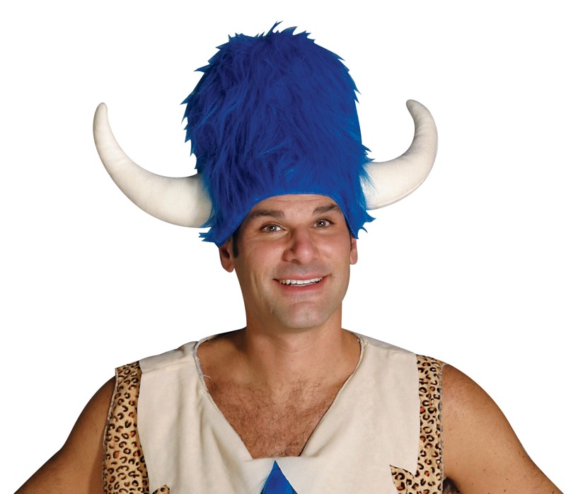 Rasta Imposta Blue Furry Lodge Hat with Horns 7074