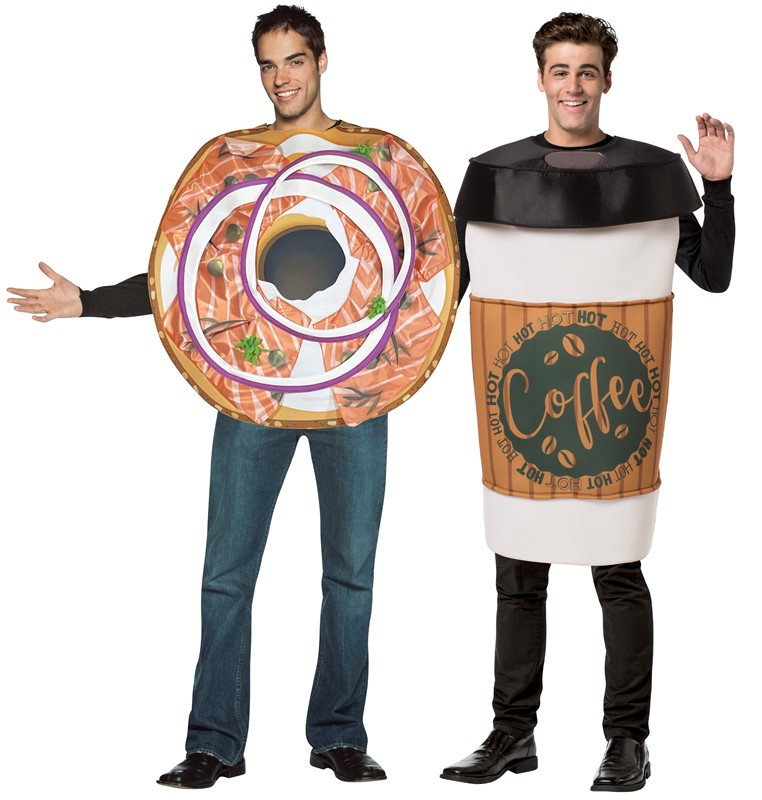 Rasta Imposta Bagel & Lox with Coffee Couples Costume, Adult One Size 10325