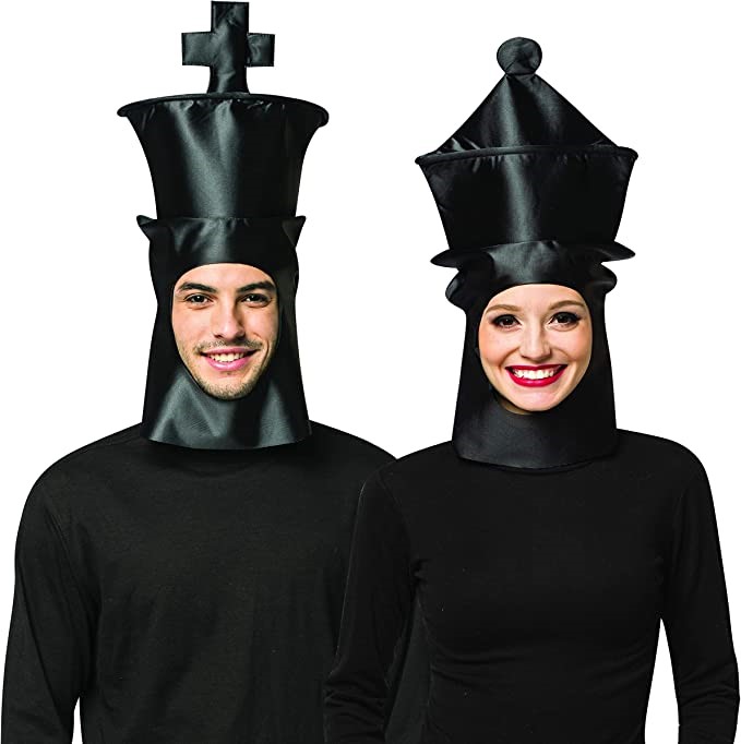 Rasta Imposta King & Queen Couples Chess Piece Halloween Mask Set, Adult One Size 10371