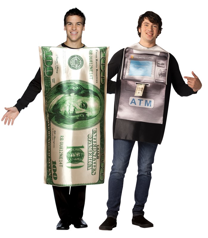 Rasta Imposta ATM Cash Machine & $100 Bill Halloween Couples Costume, Adult One Size 20035