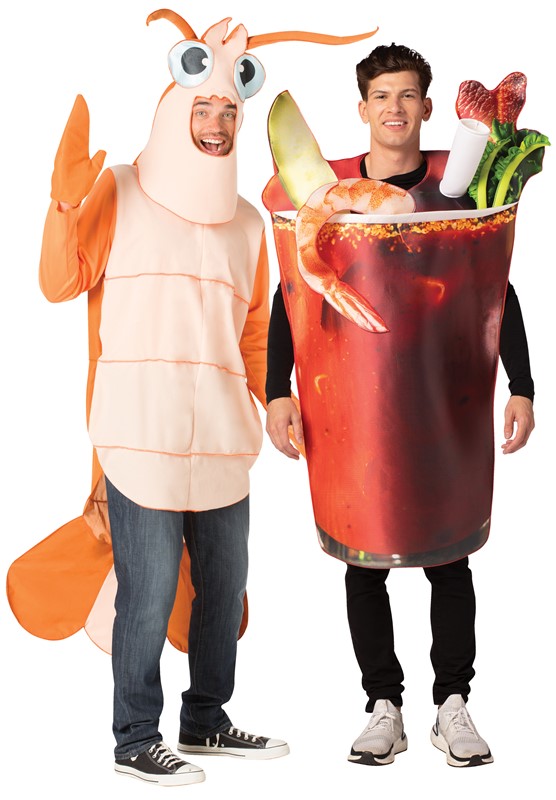 Rasta Imposta Spicy Tomato Juice Cocktail & Shrimp Couple Halloween Costume, Adult One Size 10250