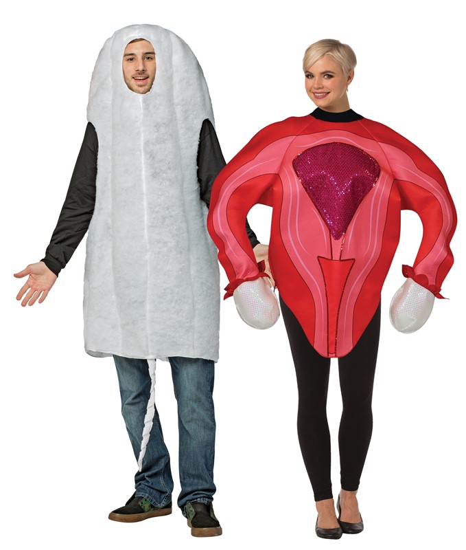 Rasta Imposta Tampon & Uterus Couples Halloween Costume, Adult One Size 10342