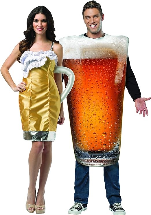 Rasta Imposta Beer Mug Dress and Beer Pint Couples Halloween Costume, Adult One Size 10091