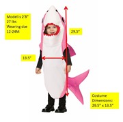 Rasta Imposta Pink Shark Costume, Baby Size 12-24 Months 1181-1224 View 2