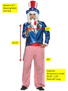 Rasta Imposta Uncle Sam Patriotic Costume, Adult One Size GC1943 View 2