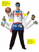 Rasta Imposta Super Dad Halloween Costume, Adult One Size 6148 View 2