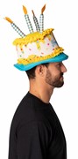 Rasta Imposta Yellow and Blue Birthday Cake Hat Costume, Adult One Size 1292 View 3