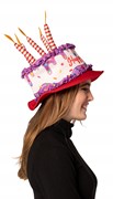Rasta Imposta Purple and Red Birthday Cake Hat Costume, Adult One Size 1293 View 3