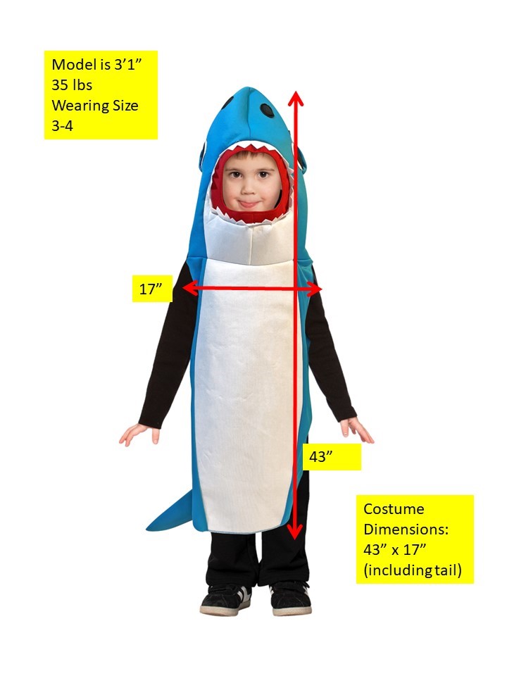 Ultimate Blue Shark Kids Costume, baby shark