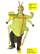 Rasta Imposta Child Green Grasshopper Costume, Child Size 7-10 GC3112710 View 4