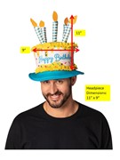 Rasta Imposta Yellow and Blue Birthday Cake Hat Costume, Adult One Size 1292 View 4