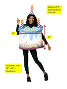 Rasta Imposta Happy Birthday Confetti Cake with Candles Party Halloween Costume, Adult GCR7819 View 4