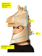 Rasta Imposta Ultimate Deluxe Beige Knight Chess Headpiece Mask, Adult One Size R1305-OS View 4