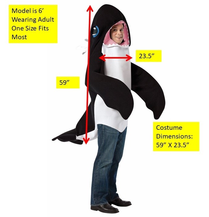 Deluxe Killer Whale Costume, Adult One Size