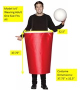 Rasta Imposta Red Beer Pong Cup Costume, Adult One Size GC6029 View 5