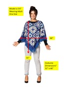 Rasta Imposta Blue & White Hanukkah Fringe Poncho with Lights Costume, Adult One Size 20202 View 6