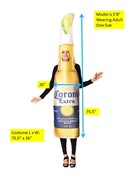 Rasta Imposta Corona Extra Beer Bottle w. Lime Halloween Costume, Adult One Size R1240 View 6